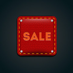 Sale leather button red