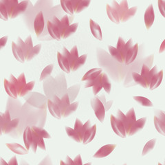 Pink tulips / Romantic seamless background