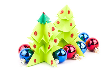 Fototapeta na wymiar Christmas tree made of paper