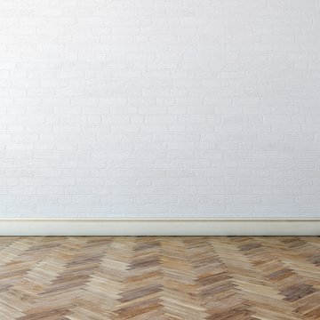 New Interior With White Wall And Classic Parquet