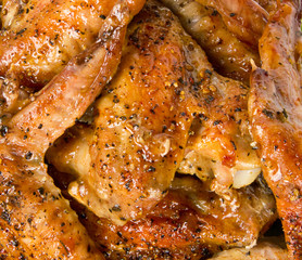 Roasted chicken wings background