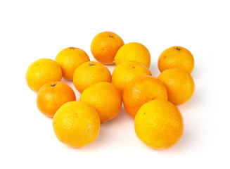 Fresh mandarin fruits on white background