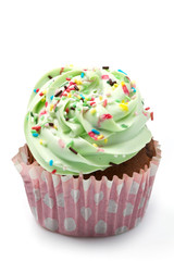 vanilla cupcakes with  lime icing