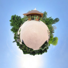 Rotunda in the Chinese/Japan style, abstract view (little planet