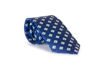 Elegant silk male tie ( necktie ) on white