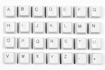 Letters of computer keyboard
