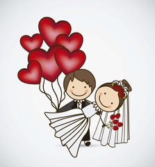  couple with hearts balloons