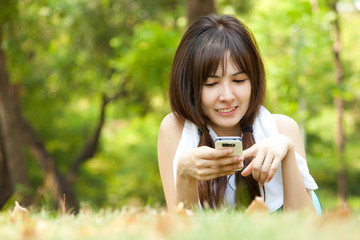 Young woman with phone