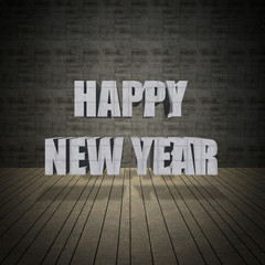 Happy New Year with vintage wall