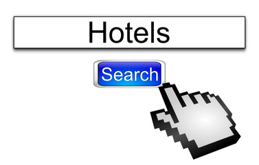 Obraz premium Internet search hotels