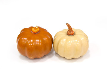 Fake pumpkin on white background