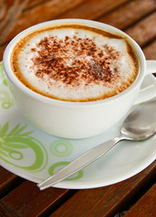 Coffee latte or cappuccino in a cup