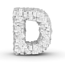 Letter D, page documents font