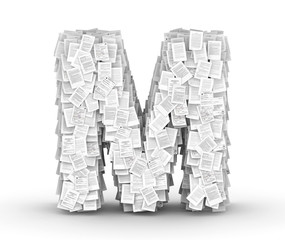 Letter M, page documents font