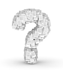 Question mark , page documents font