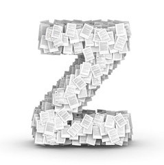 Letter Z, page documents font