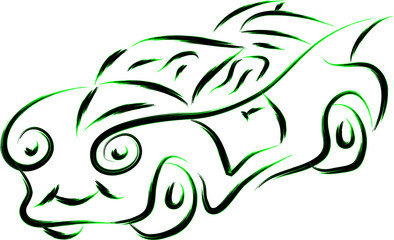 funny doodle retro car sketch illustration