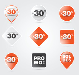 étiquette de soldes -30%