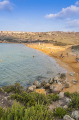 Ramla Bay Gozo Malta Spiaggia dalla sabbia d'oro
