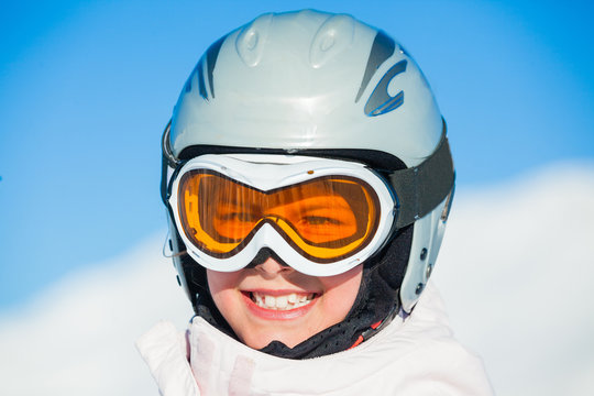 Young girl in a ski wear