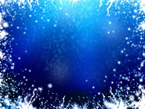 winter frame background, with stars and snowflakes