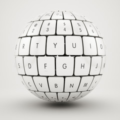3d illustration of keyboard sphere