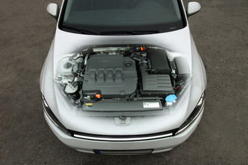 transparent car engine