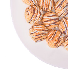 Fragment meals with cookies on a white background