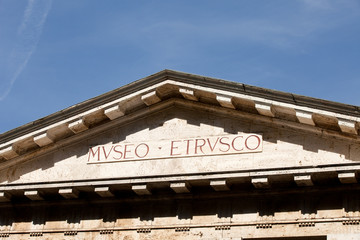Chiusi - Facade of Etruscan museum . Tuscany, Italy