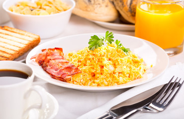 breakfast with scrambled eggs