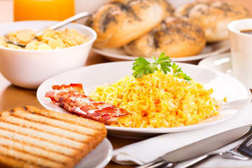 breakfast with scrambled eggs