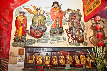 Fototapeta premium Inside of Eng An Kiong chinese temple in Malang, Java, Indonesia