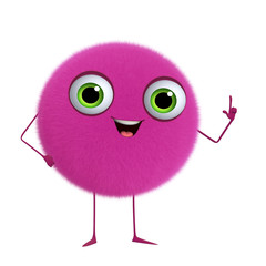 3d cartoon cute pink ball