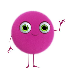 3d cartoon cute pink ball
