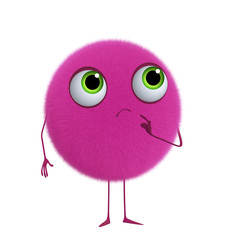 3d cartoon cute pink ball