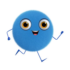 Obraz premium 3d cartoon cute blue ball