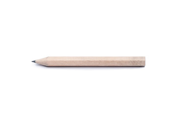 Wooden pencil on a white background with clipping path