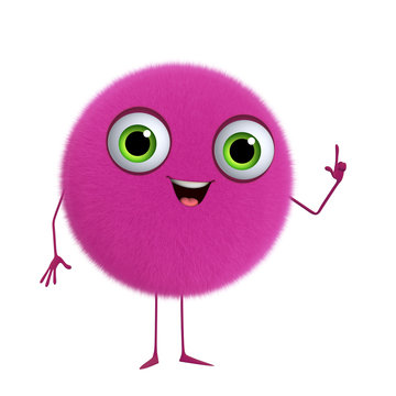 3d Cartoon Cute Pink Ball