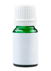 Plain label green glass medicine bottle