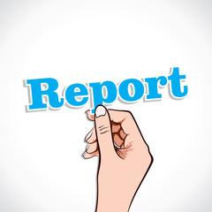 Report word in hand stock vector