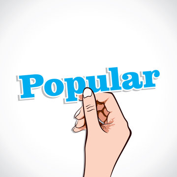Popular word in hand stock vector