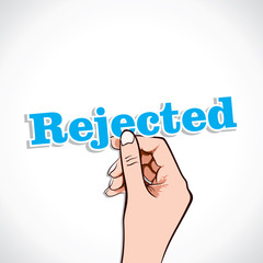 Rejected  word in hand stock vector