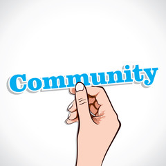 Community  word in hand stock vector
