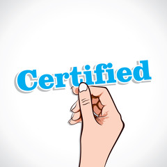 Certifiedword in hand stock vector