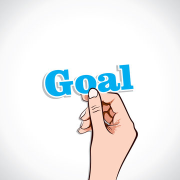 Goal word in hand stock vector