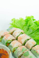 vietnamese food: pork & shrimp salad rolls