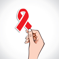 Aids sign  in hand stock vector