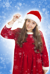 Beautiful Christmas teenage girl