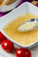 stock cube broth and pasta