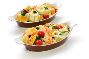 seafood and vegetable gratin